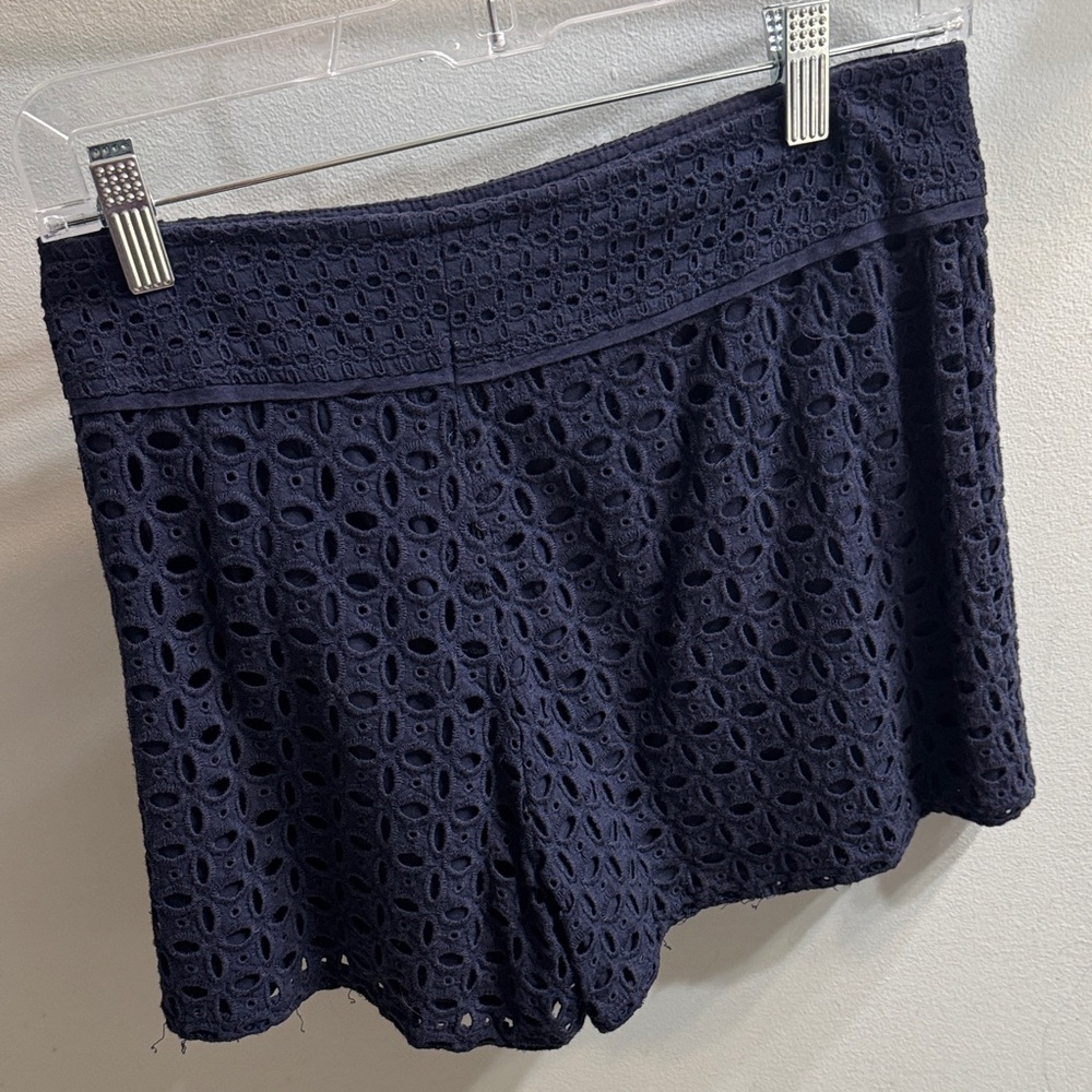 Trina Turk Navy High Waist Lace Shorts